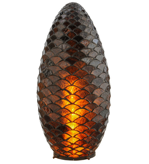 Meyda Lighting Tiffany Pinecone 10" Amber Shade Glass