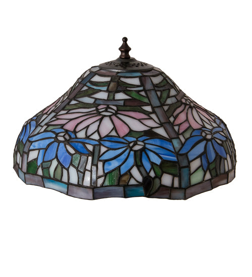 Meyda Lighting Tiffany Poinsettia 12" Multi-Colored Shade Glass
