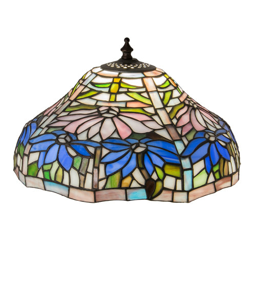 Meyda Lighting Tiffany Poinsettia 12" Multi-Colored Shade Glass