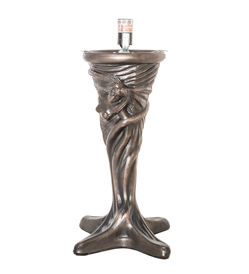 Meyda Lighting Tiffany Poinsettia 15" Mahogany Bronze Mini Table Lamp With Multi-Colored Shade Glass