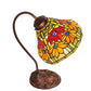 Meyda Lighting Tiffany Poinsettia 18" Mahogany Bronze Desk Table Lamp With Multi-Colored Shade Glass