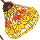 Meyda Lighting Tiffany Poinsettia 18" Mahogany Bronze Desk Table Lamp With Multi-Colored Shade Glass