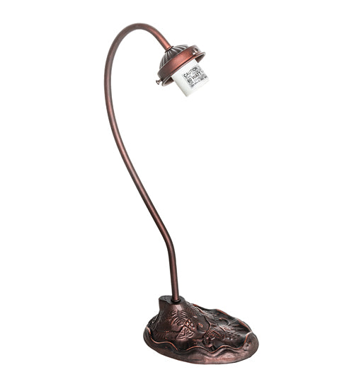 Meyda Lighting Tiffany Poinsettia 18" Mahogany Bronze Desk Table Lamp With Multi-Colored Shade Glass