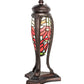 Meyda Lighting Tiffany Poinsettia 25" Mahogany Bronze Table Lamp With Multi-Colored Shade Glass and Lighted Base