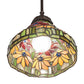 Meyda Lighting Tiffany Poinsettia 8" Mahogany Bronze Mini Pendant Light With Multi-Colored Shade Glass