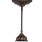 Meyda Lighting Tiffany Poinsettia 8" Mahogany Bronze Mini Pendant Light With Multi-Colored Shade Glass