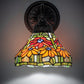 Meyda Lighting Tiffany Poinsettia 8" Mahogany Bronze Wall Sconce With Multi-Colored Shade Glass