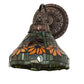 Meyda Lighting Tiffany Poinsettia 8" Mahogany Bronze Wall Sconce With Multi-Colored Shade Glass