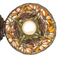 Meyda Lighting Tiffany Poinsettia 8" Mahogany Bronze Wall Sconce With Multi-Colored Shade Glass