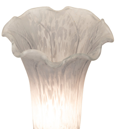 Meyda Lighting Tiffany Pond Lily 13" Antique Brass Twin Cherub Accent Table Lamp With Gray Shade Glass