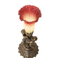 Meyda Lighting Tiffany Pond Lily 13" Antique Brass Twin Cherub Accent Table Lamp With Red & Green Shade Glass