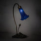 Meyda Lighting Tiffany Pond Lily 13739 16" Mahogany Bronze Accent Table Lamp With Blue Shade Glass