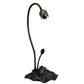 Meyda Lighting Tiffany Pond Lily 13739 16" Mahogany Bronze Accent Table Lamp With Blue Shade Glass