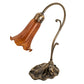 Meyda Lighting Tiffany Pond Lily 15" Antique Brass Accent Table Lamp With Amber Shade Glass