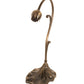 Meyda Lighting Tiffany Pond Lily 15" Antique Brass Accent Table Lamp With Blue Shade Glass