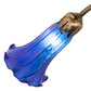 Meyda Lighting Tiffany Pond Lily 15" Antique Brass Accent Table Lamp With Blue Shade Glass
