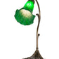Meyda Lighting Tiffany Pond Lily 15" Antique Brass Accent Table Lamp With Green Shade Glass