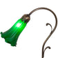 Meyda Lighting Tiffany Pond Lily 15" Antique Brass Accent Table Lamp With Green Shade Glass