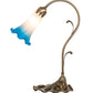 Meyda Lighting Tiffany Pond Lily 15" Antique Brass Accent Table Lamp With Pink & Blue Shade Glass