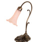 Meyda Lighting Tiffany Pond Lily 15" Antique Brass Accent Table Lamp With Pink Shade Glass