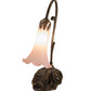 Meyda Lighting Tiffany Pond Lily 15" Antique Brass Accent Table Lamp With Pink Shade Glass