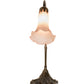 Meyda Lighting Tiffany Pond Lily 15" Antique Brass Accent Table Lamp With Pink Shade Glass