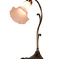 Meyda Lighting Tiffany Pond Lily 15" Antique Brass Accent Table Lamp With Pink Shade Glass