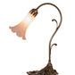 Meyda Lighting Tiffany Pond Lily 15" Antique Brass Accent Table Lamp With Pink Shade Glass