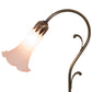 Meyda Lighting Tiffany Pond Lily 15" Antique Brass Accent Table Lamp With Pink Shade Glass