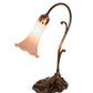 Meyda Lighting Tiffany Pond Lily 15" Antique Brass Accent Table Lamp With Pink Shade Glass
