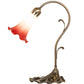 Meyda Lighting Tiffany Pond Lily 15" Antique Brass Accent Table Lamp With Red & White Shade Glass