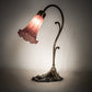 Meyda Lighting Tiffany Pond Lily 15" Antique Brass Accent Table Lamp With Violet Shade Glass