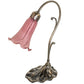 Meyda Lighting Tiffany Pond Lily 15" Antique Brass Accent Table Lamp With Violet Shade Glass