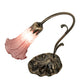 Meyda Lighting Tiffany Pond Lily 15" Antique Brass Accent Table Lamp With Violet Shade Glass