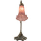 Meyda Lighting Tiffany Pond Lily 15" Antique Brass Accent Table Lamp With Violet Shade Glass