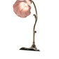 Meyda Lighting Tiffany Pond Lily 15" Antique Brass Accent Table Lamp With Violet Shade Glass
