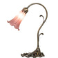 Meyda Lighting Tiffany Pond Lily 15" Antique Brass Accent Table Lamp With Violet Shade Glass