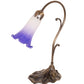 Meyda Lighting Tiffany Pond Lily 15" Antique Brass Accent Table Lamp With White & Blue Shade Glass