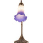 Meyda Lighting Tiffany Pond Lily 15" Antique Brass Accent Table Lamp With White & Blue Shade Glass