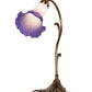 Meyda Lighting Tiffany Pond Lily 15" Antique Brass Accent Table Lamp With White & Blue Shade Glass