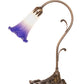 Meyda Lighting Tiffany Pond Lily 15" Antique Brass Accent Table Lamp With White & Blue Shade Glass