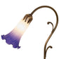 Meyda Lighting Tiffany Pond Lily 15" Antique Brass Accent Table Lamp With White & Blue Shade Glass