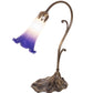 Meyda Lighting Tiffany Pond Lily 15" Antique Brass Accent Table Lamp With White & Blue Shade Glass