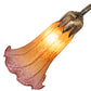 Meyda Lighting Tiffany Pond Lily 15" Antique Brass Table Lamp With Amber & Purple Shade Glass
