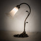 Meyda Lighting Tiffany Pond Lily 15" Antique Brass Table Lamp With White Shade Glass