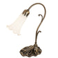 Meyda Lighting Tiffany Pond Lily 15" Antique Brass Table Lamp With White Shade Glass