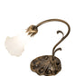 Meyda Lighting Tiffany Pond Lily 15" Antique Brass Table Lamp With White Shade Glass