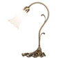 Meyda Lighting Tiffany Pond Lily 15" Antique Brass Table Lamp With White Shade Glass