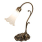 Meyda Lighting Tiffany Pond Lily 15" Antique Brass Table Lamp With White Shade Glass