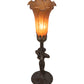Meyda Lighting Tiffany Pond Lily 15" Mahogany Bronze Nouveau Lady Accent Table Lamp With Amber Favrile Shade Glass